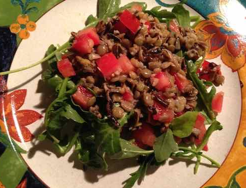 Lentil with arugula salad